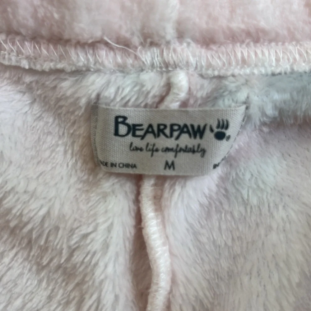 New! BearPaw grey/pink multi two piece pajama set.